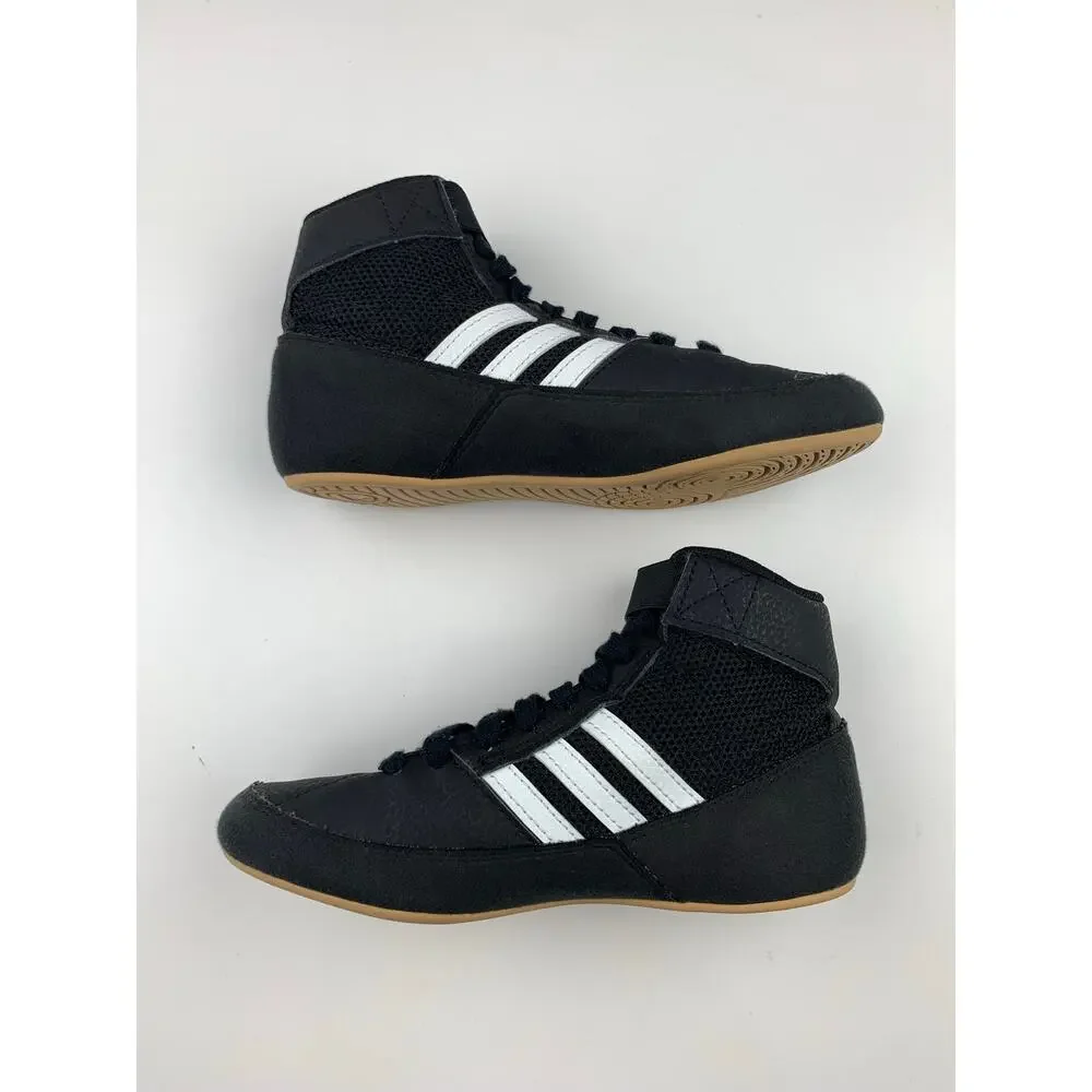 Adidas Youth HVC 2 Wrestling Shoes Black Lace Up Strap AQ3327 Boys Kids 1